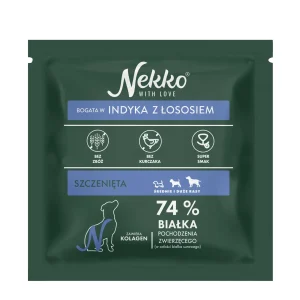 NEKKO Grain Free Puppy Średnie i Duże Rasy Indyk z łososiem 70g