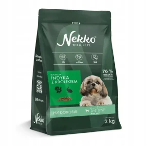 NEKKO karma sucha bezzbożowa psy dorosłe małe rasy bogata w indyka z królikiem 2kg
