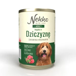 NEKKO pies Adult Dziczyzna, rozmaryn, żurawina 400g