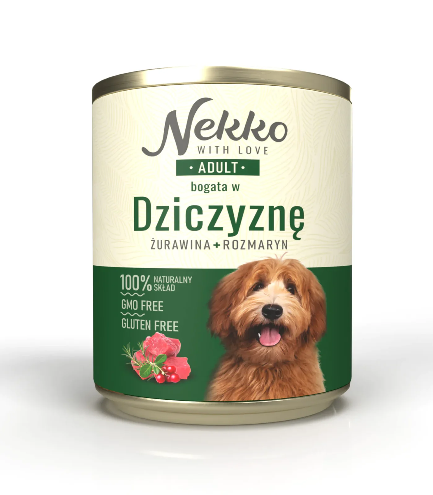 NEKKO pies Adult Dziczyzna, rozmaryn, żurawina 800g