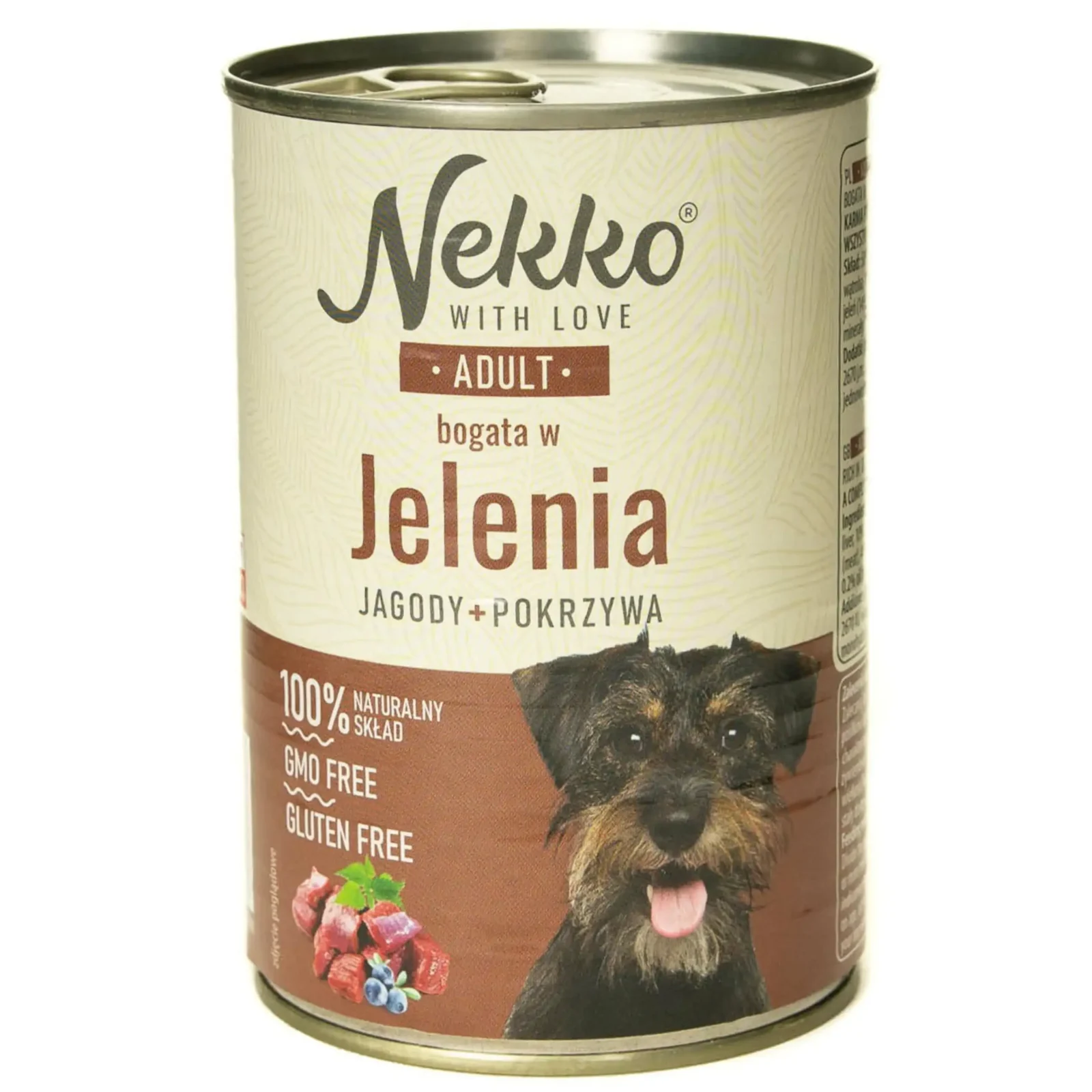 NEKKO pies Adult Jeleń, Jagody, Pokrzywa 400g