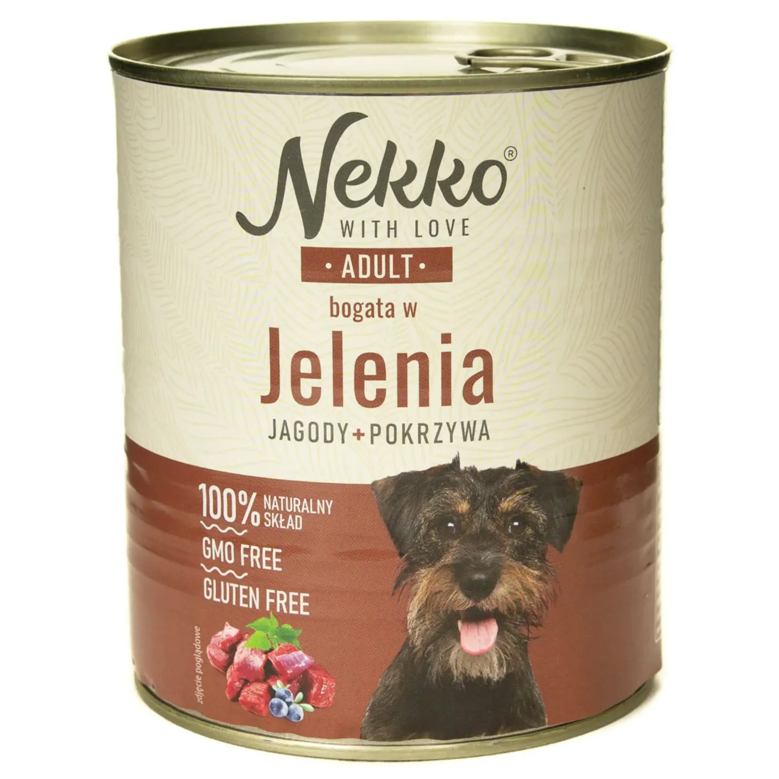 NEKKO pies Adult Jeleń Jagody Pokrzywa 800g