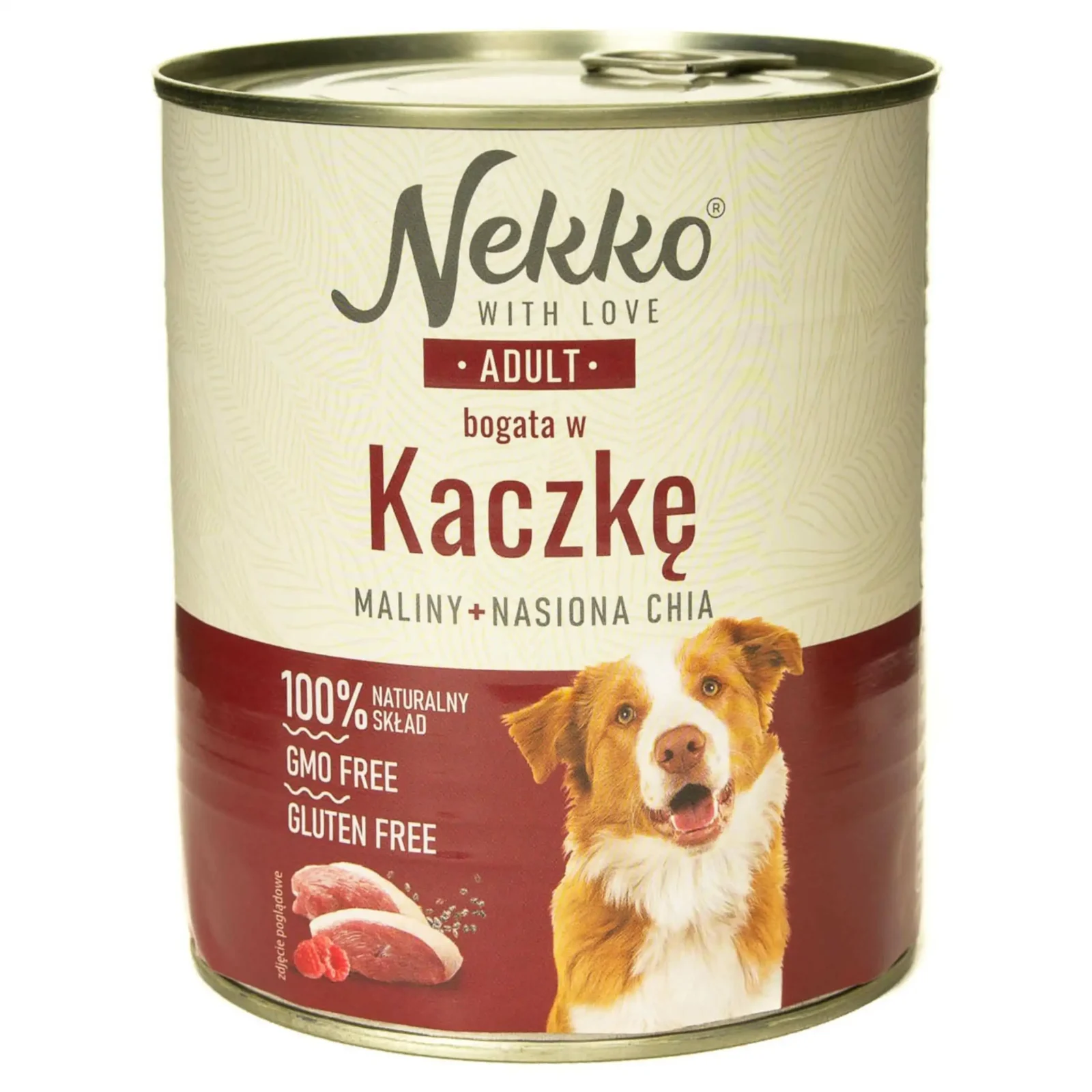 NEKKO pies Adult Kaczka, Maliny, nasiona Chia 800g