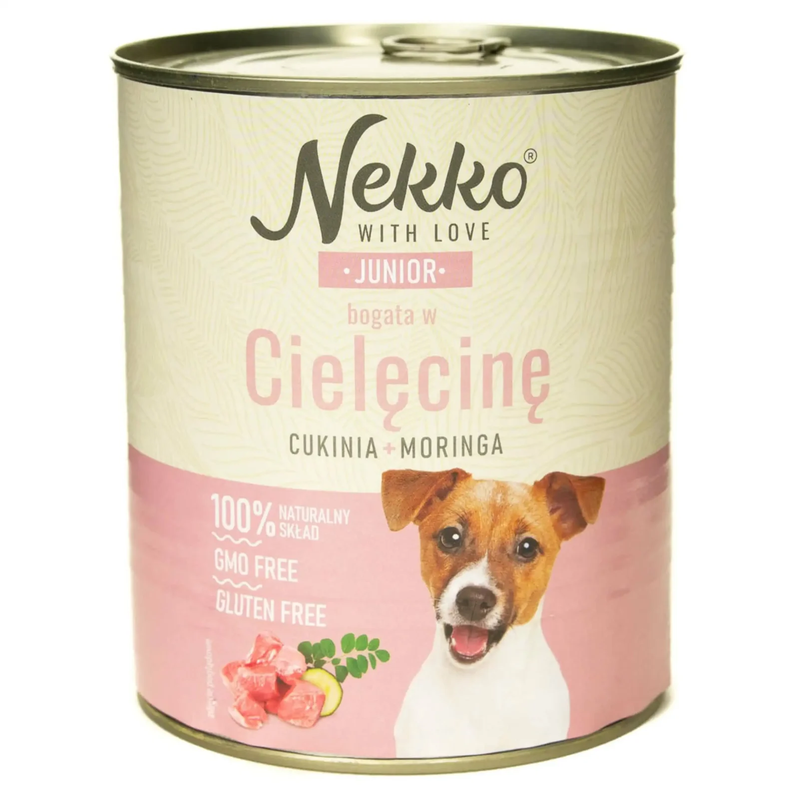 NEKKO pies Junior Cielęcina, Cukinia, Moringa 800g