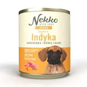 NEKKO pies Junior Indyk, marchewka, siemię lniane 800g