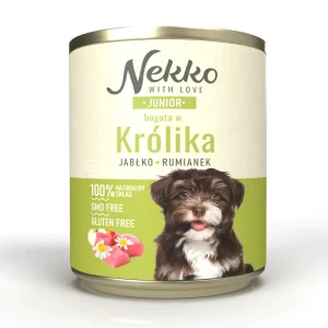 NEKKO pies Junior Królik, jabłko, rumianek 800g