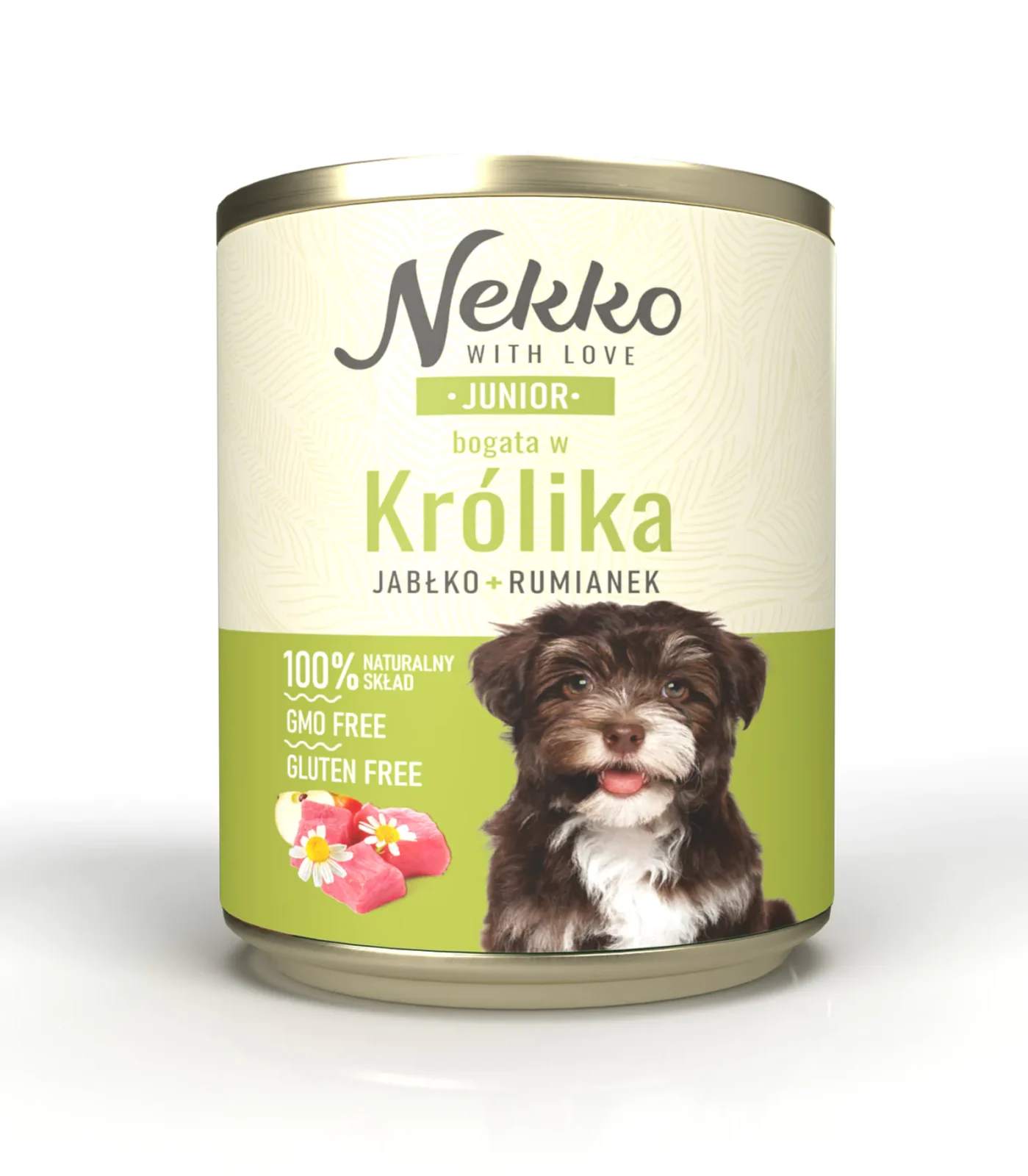 NEKKO pies Junior Królik, jabłko, rumianek 800g