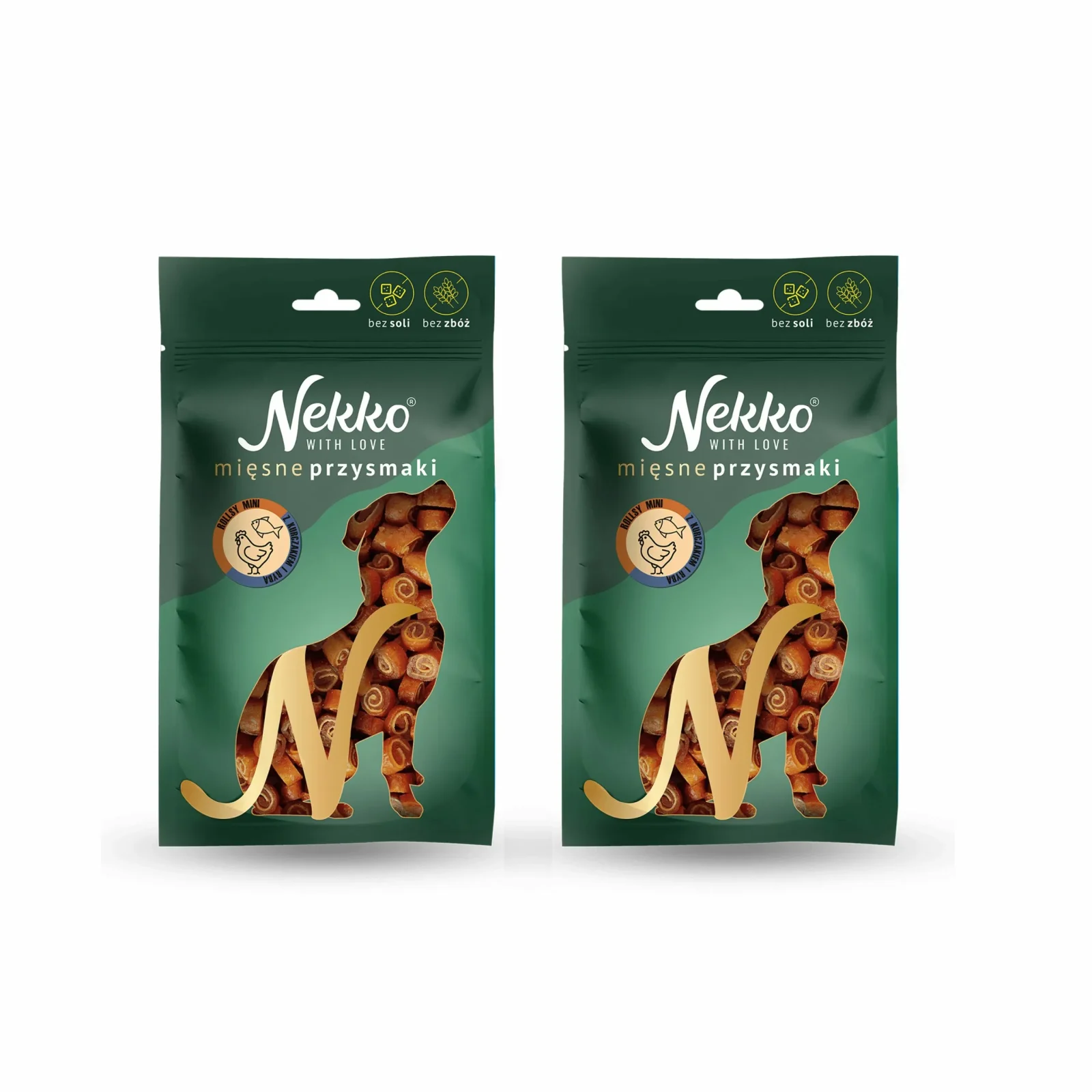 NEKKO Rollsy MINI kurczak i ryba 1cm 2x80g