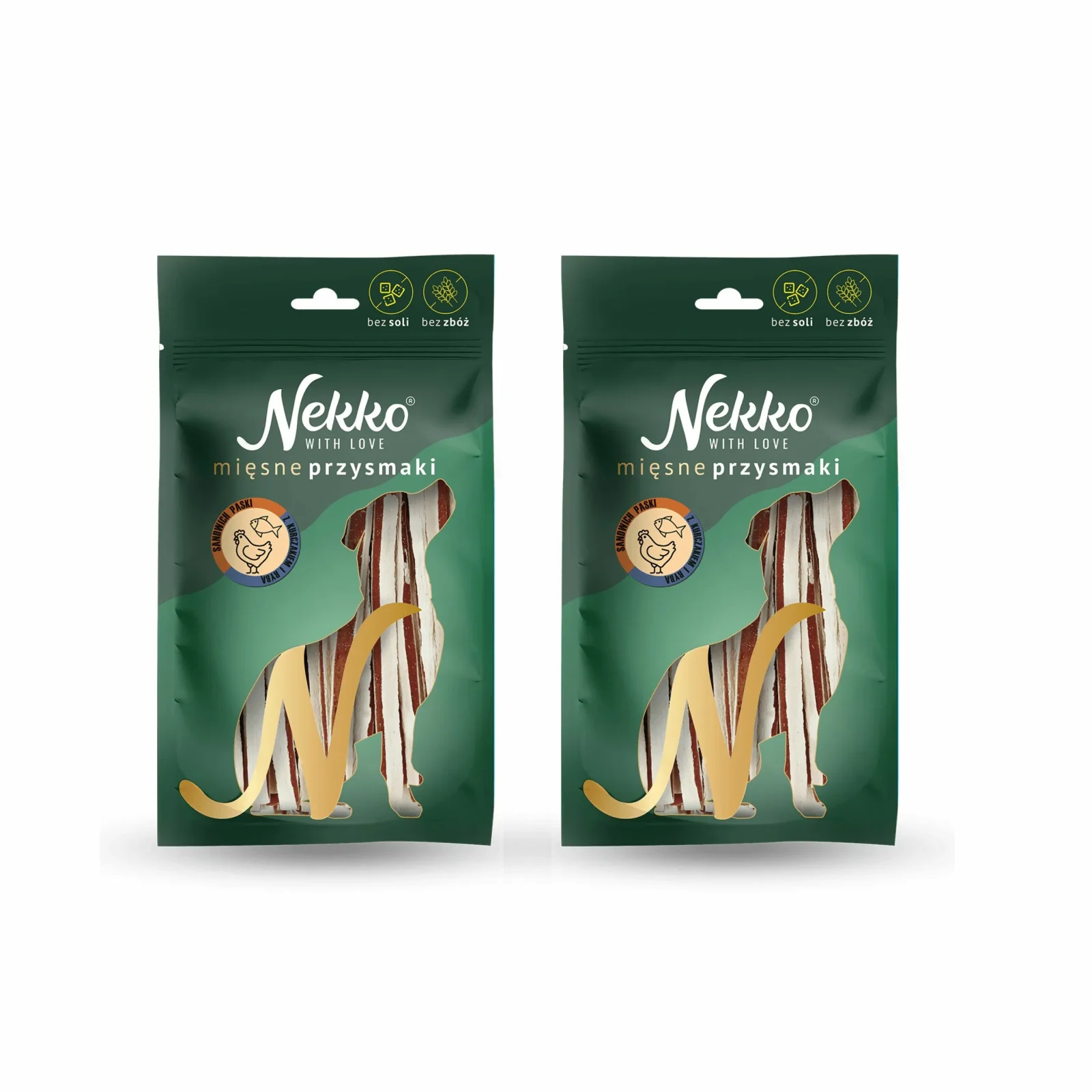 NEKKO Sandwich Paski kurczaka z rybą 2x80g