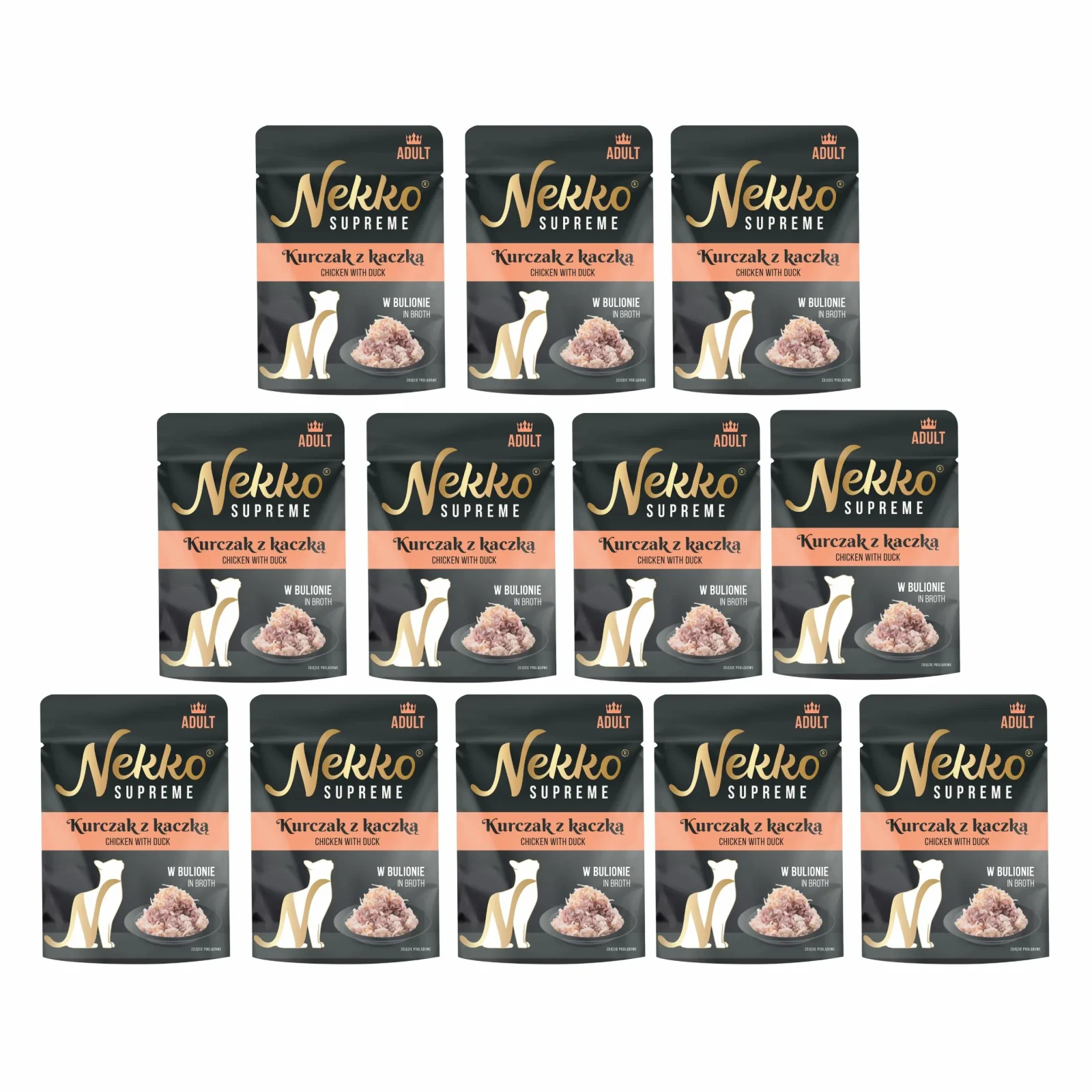NEKKO SUPREME Adult Kurczak z Kaczką w bulionie 12x70g