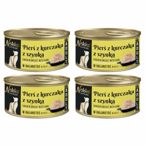 NEKKO SUPREME Adult Pierś z Kurczaka z Szynką w galaretce 4x80g