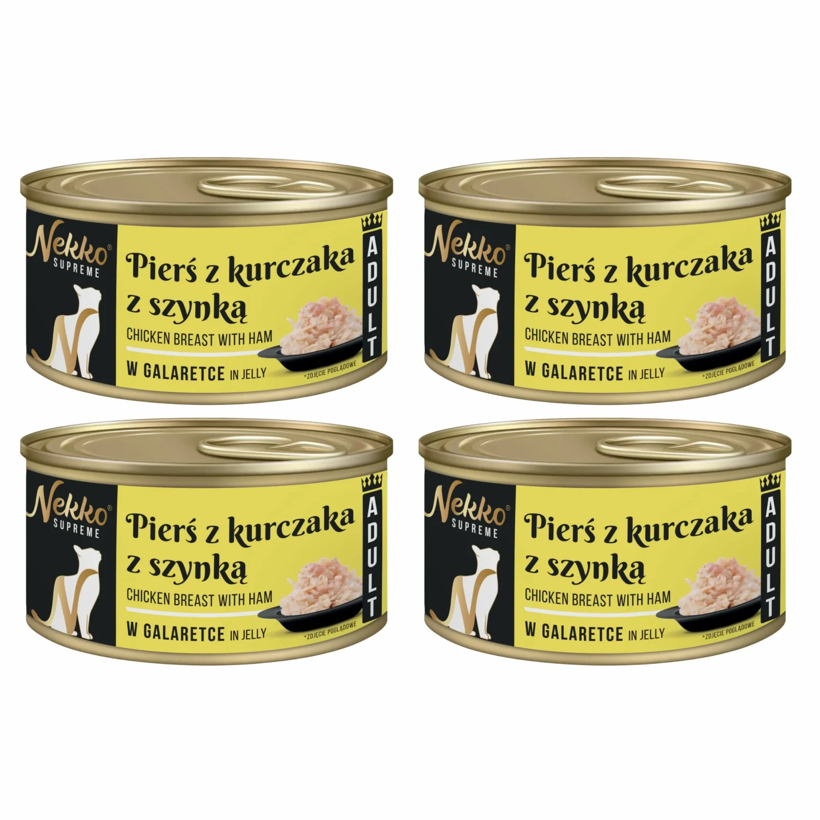 NEKKO SUPREME Adult Pierś z Kurczaka z Szynką w galaretce 4x80g