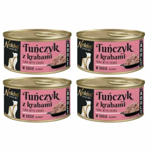 NEKKO SUPREME Adult Tuńczyk z Krabami w sosie 4x80g