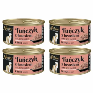 NEKKO SUPREME Adult Tuńczyk z Łososiem w sosie 4x80g