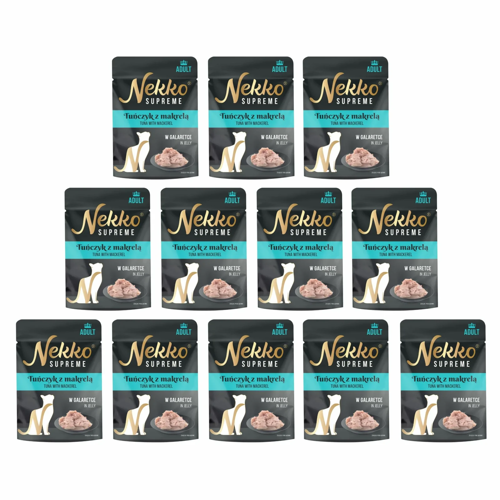 NEKKO SUPREME Adult Tuńczyk z Makrelą w galaretce 12x70g