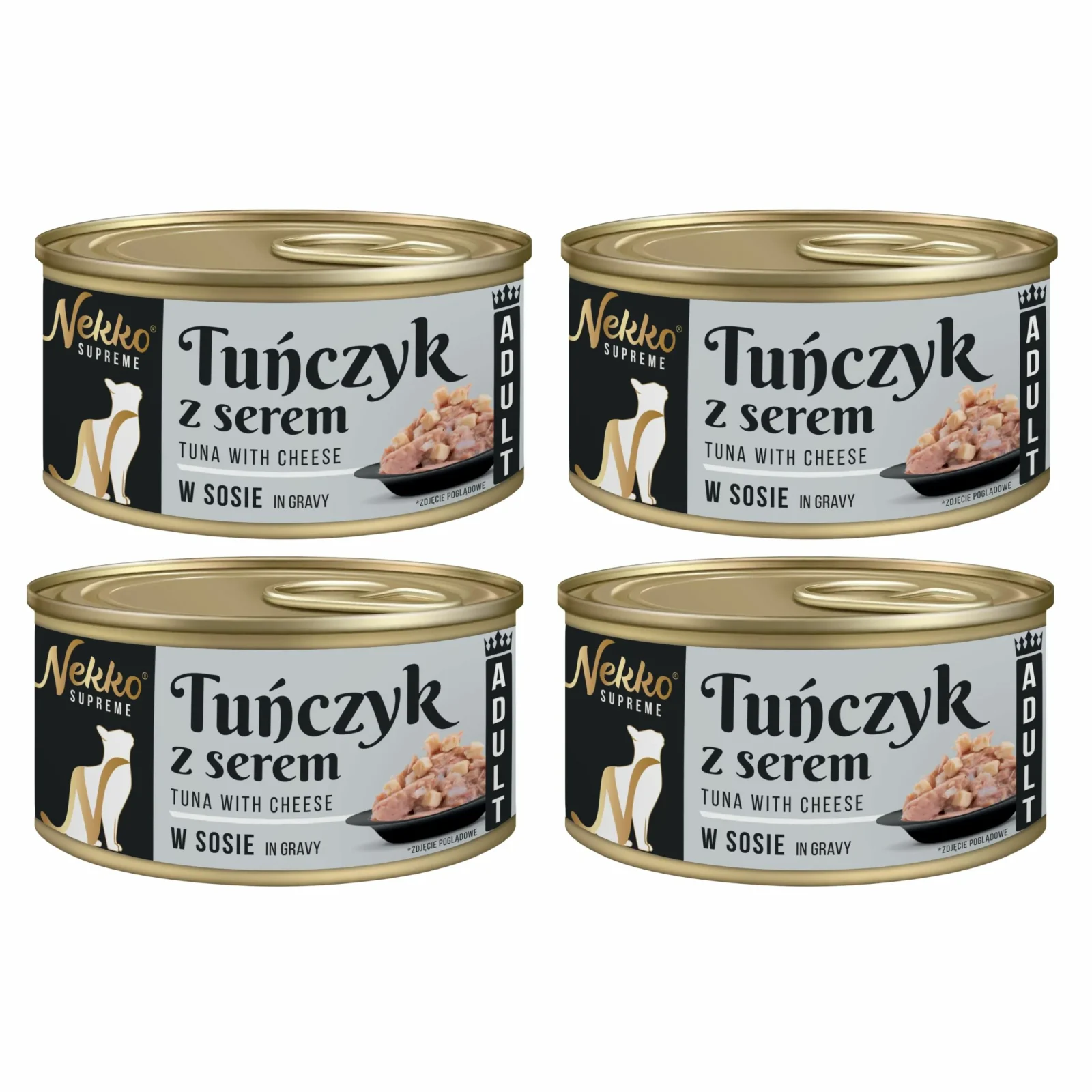NEKKO SUPREME Adult Tuńczyk z Serem w sosie 4x80g