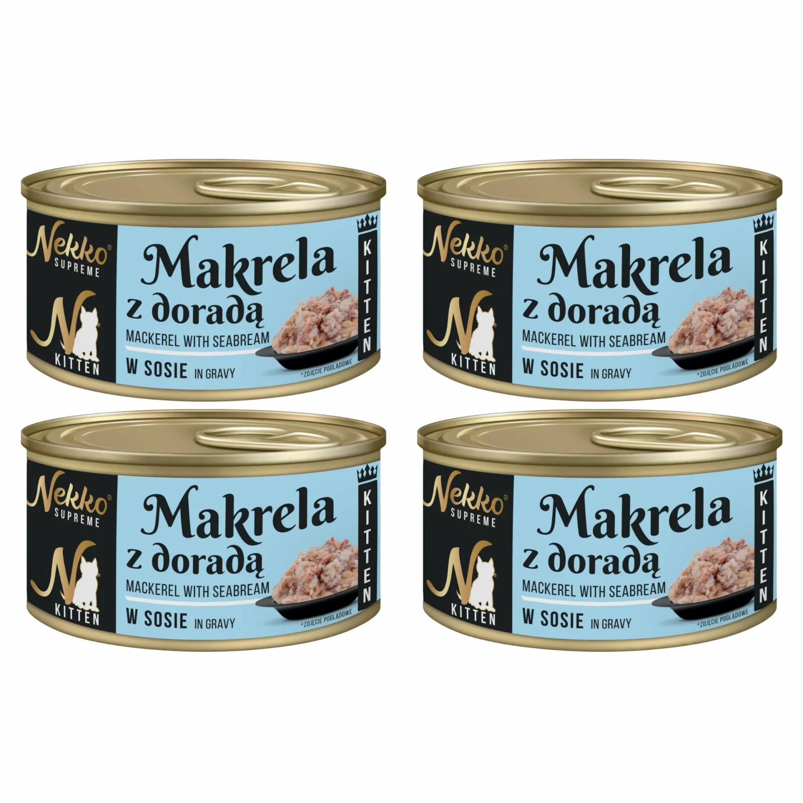 NEKKO SUPREME Kitten Makrela z Doradą w sosie 4x80g