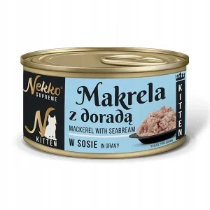 NEKKO SUPREME KITTEN Makrela z doradą w sosie 80g mokra karma bez zbóż