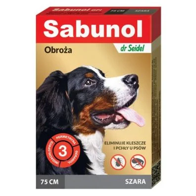 Obroża owadobójcza dla psa Sabunol szara 75cm