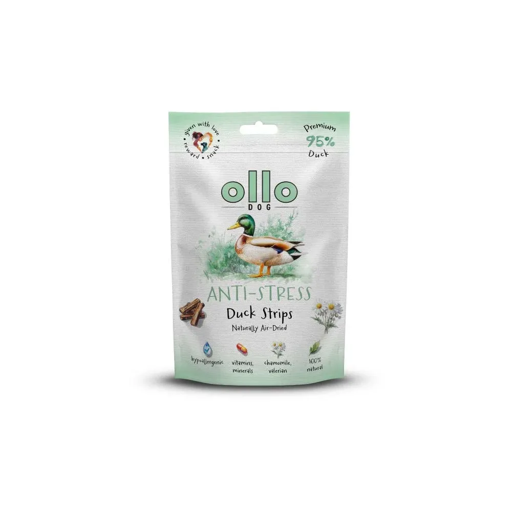 Ollo Air Dried Anti-Stress Duck Strips Przysmaki Antystresowe dla psów Kaczka 80g