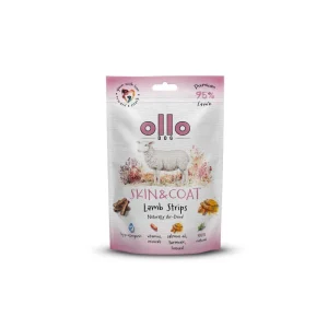 Ollo Air Dried Skin & Coat Lamb Strips Przysmaki Skóra i Sierść dla Psa Jagnięcina 80g