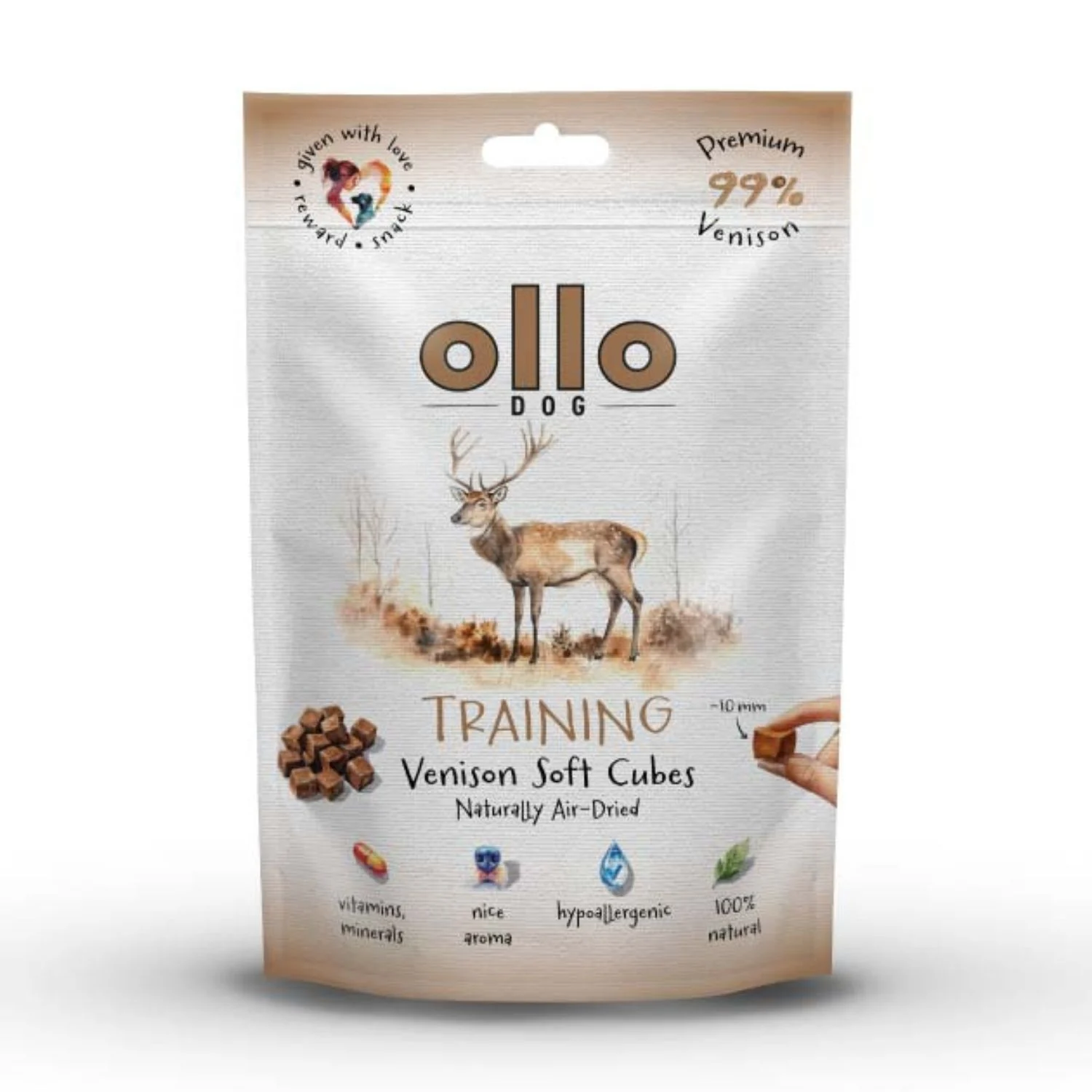Ollo Air-Dried Training Venison Cubes z Jelenia 80g - Image 2