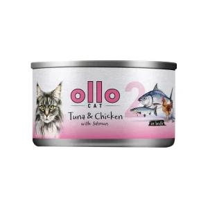 Ollo Cat nr 2 Tuńczyk i Kurczak z Łososiem 70 g – mokra karma uzupełniająca dla kota