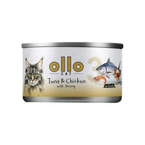 Ollo Cat nr 3 Tuńczyk i Kurczak z Krewetkami 70 g – mokra karma uzupełniająca dla kota
