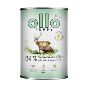 Ollo Plus Kolagen Puppy Jeleń i Dzik 400 g – mokra karma dla szczeniąt