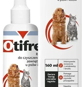 Otifree 160 ml Płyn do czyszczenia kanałów usznych psów i kotów