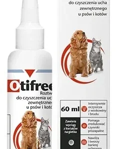 Otifree 60 ml Płyn do czyszczenia kanałów usznych psów i kotów