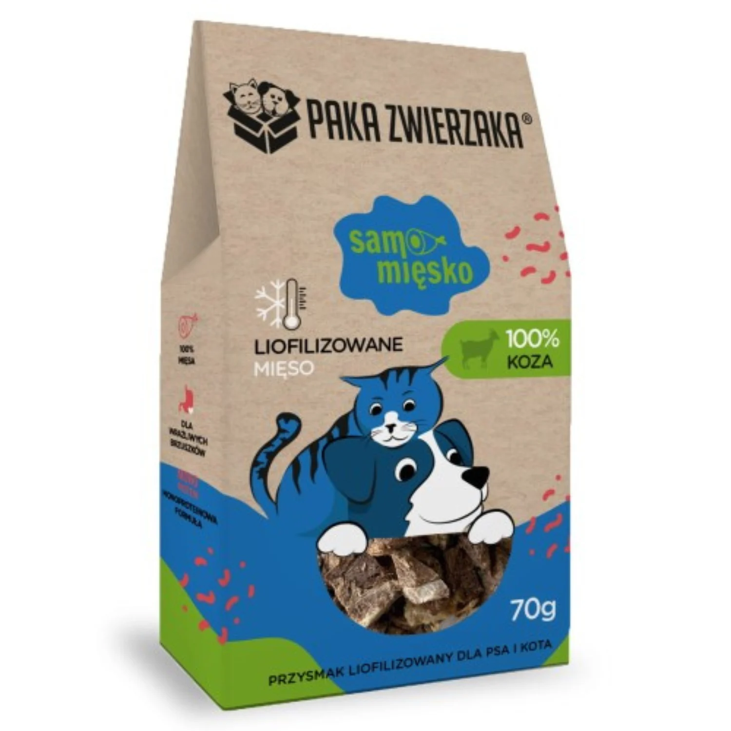 Paka Zwierzaka Samo Mięsko Liofilizowana Koza 70g