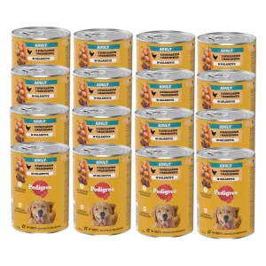 PEDIGREE Adult mokra karma pełnoporcjowa dla dorosłych psów, z kurczakiem i marchewką w galaretce 12x400g