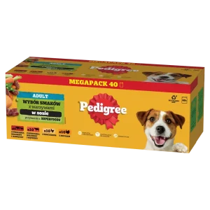 PEDIGREE Adult saszetka 40x100g - Mix Smaków z warzywami w sosie, mokra karma pełnoporcjowa dla dorosłych psów