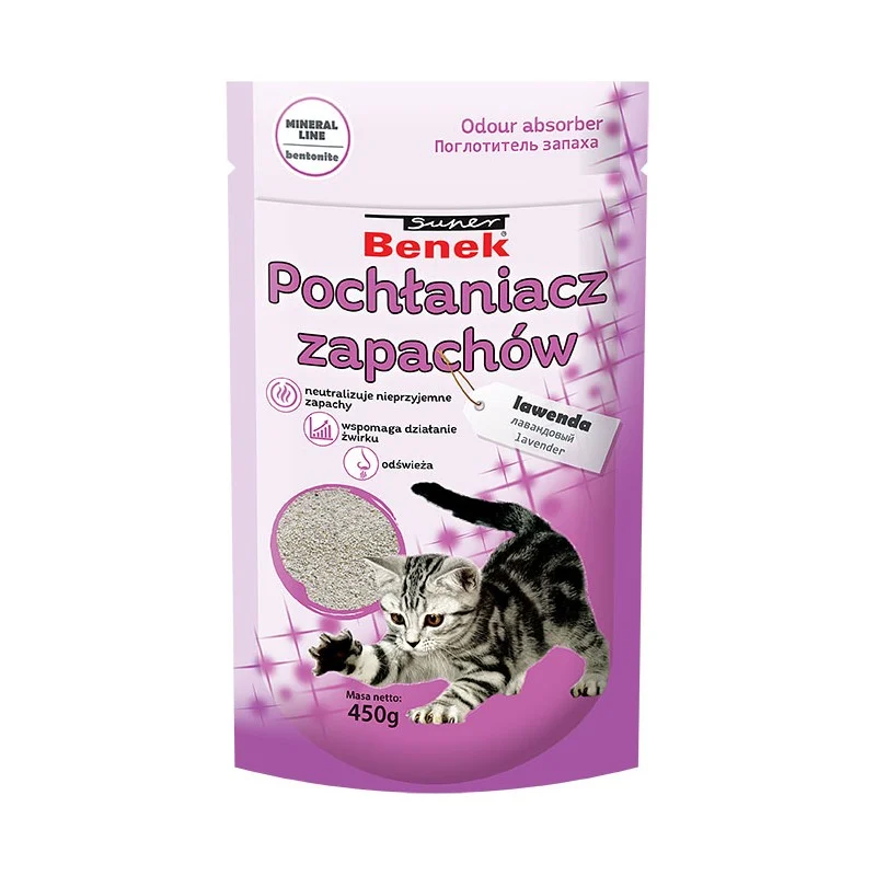Pochłaniacz zapachów do kuwety Super Benek worek lawenda 0,45kg