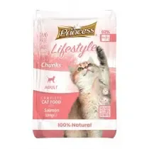 Princess Lifestyle Chunks Łosoś 100 g dla kota kawałki mięsa w sosie