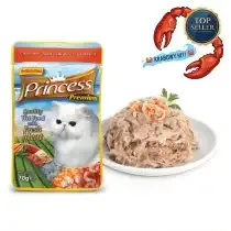 Princess Premium Kurczak Tuńczyk Kraby 70g Saszetka mokra karma dla kota bez zbóż