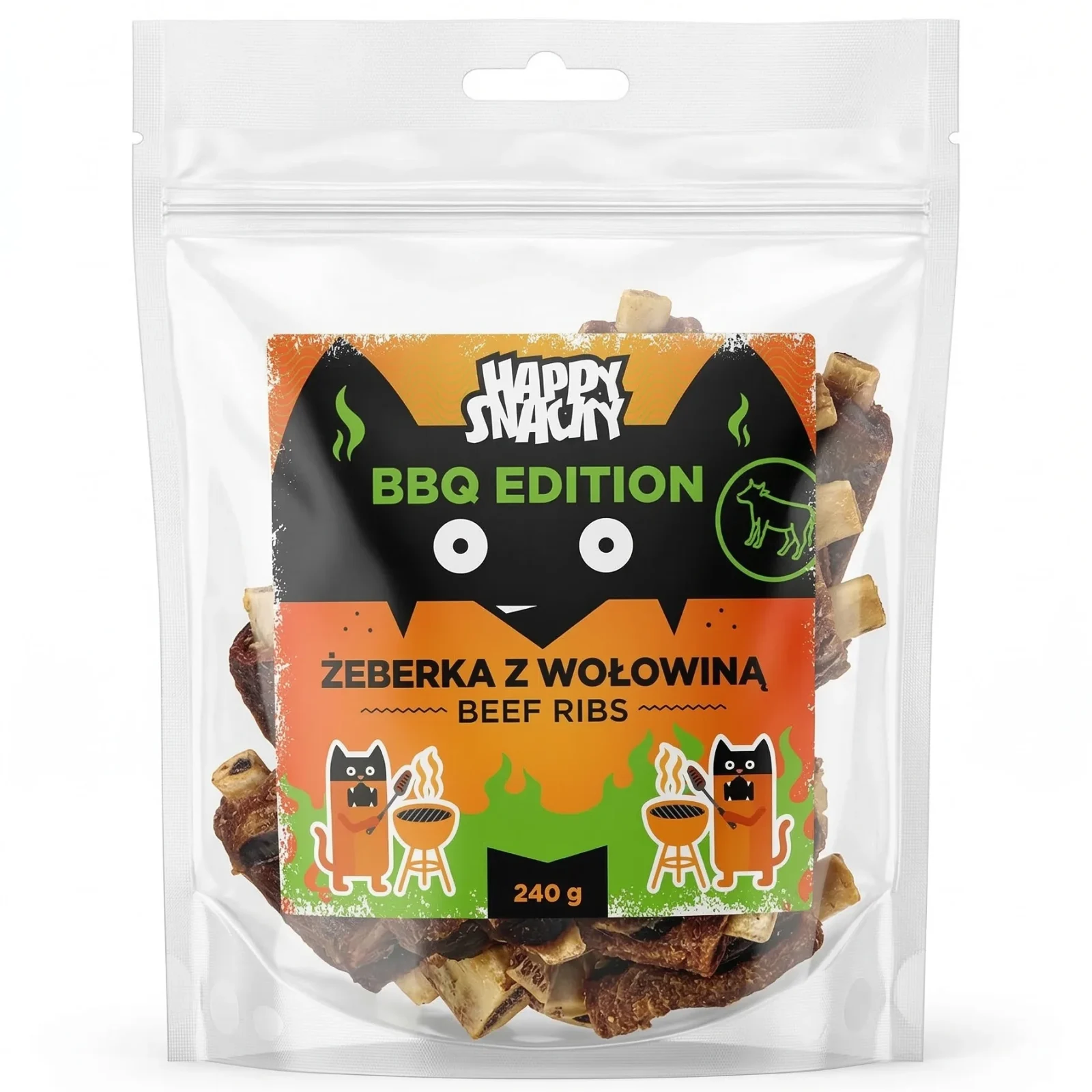 Przysmak dla psa Żeberka z Wołowiną Happy Snacky Edycja na Grilla 240g