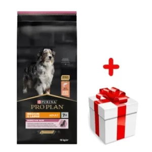 Purina Pro Plan Medium & Large 7+ Sensitive Optiderma, łosoś i ryż 14kg + niespodzianka dla psa GRATIS!