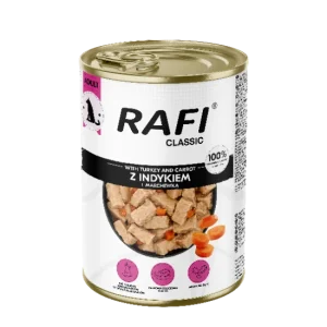 Rafi Classic z indykiem i marchewką 1240g