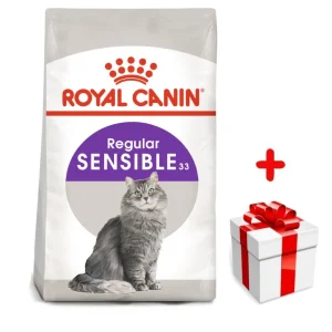 ROYAL CANIN Sensible 4kg 33 karma sucha dla kotów dorosłych, o wrażliwym przewodzie pokarmowym + niespodzianka dla kota GRATIS!