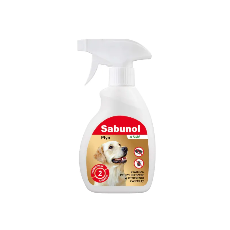 SABUNOL płyn do zwalczania pcheł i kleszczy w otoczeniu zwierząt 250ml