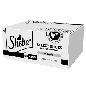 SHEBA Selection Select Slices Drobiowe Smaki saszetki 120x85 g – mokra karma pełnoporcjowa dla dorosłych kotów, w sosie