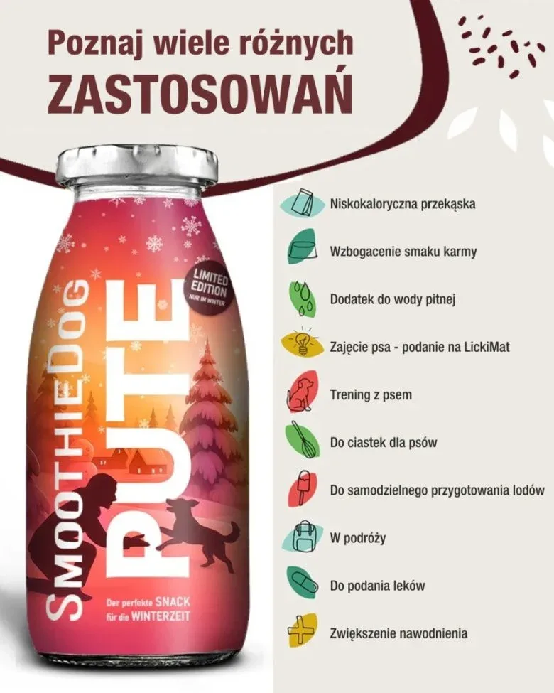 SMOOTHIE DOG Pute Indyk z warzywami Przekąska na odporność dla psa 250ml 100% Naturalna - Image 2