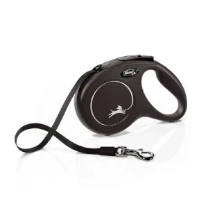 Smycz taśmowa flexi New Classic M, czarna, 5 m