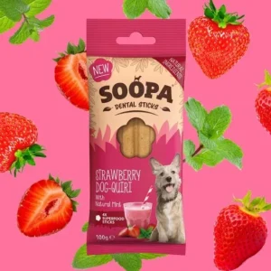 SOOPA Dental Sticks Strawberry Dog-Quiri (Truskawka i Mięta) 100g