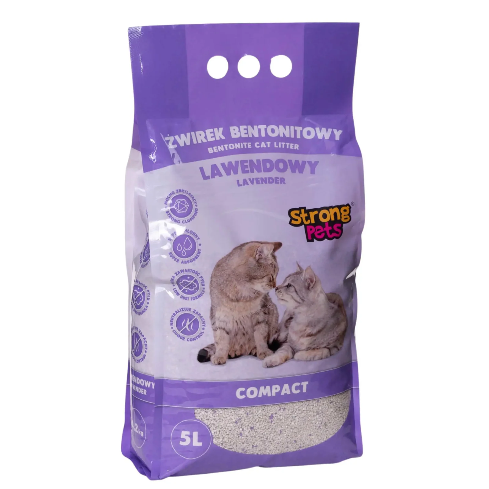STRONG PETS Żwirek Bentonitowy Compact Lawendowy 5L