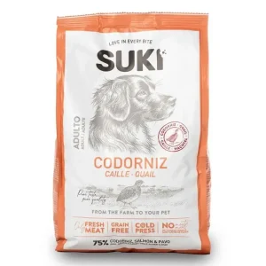 Suki - przepiórka bogata w łososia – tłoczona na zimno karma półwilgotna dla psa - 3kg