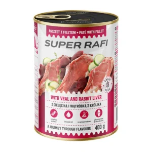 SUPER RAFI z Cielęciną i Wątróbką z Królika 400g