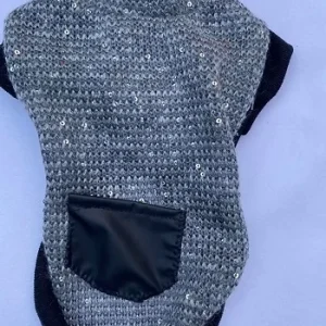 Sweter szary dla pieska z kieszonką XS